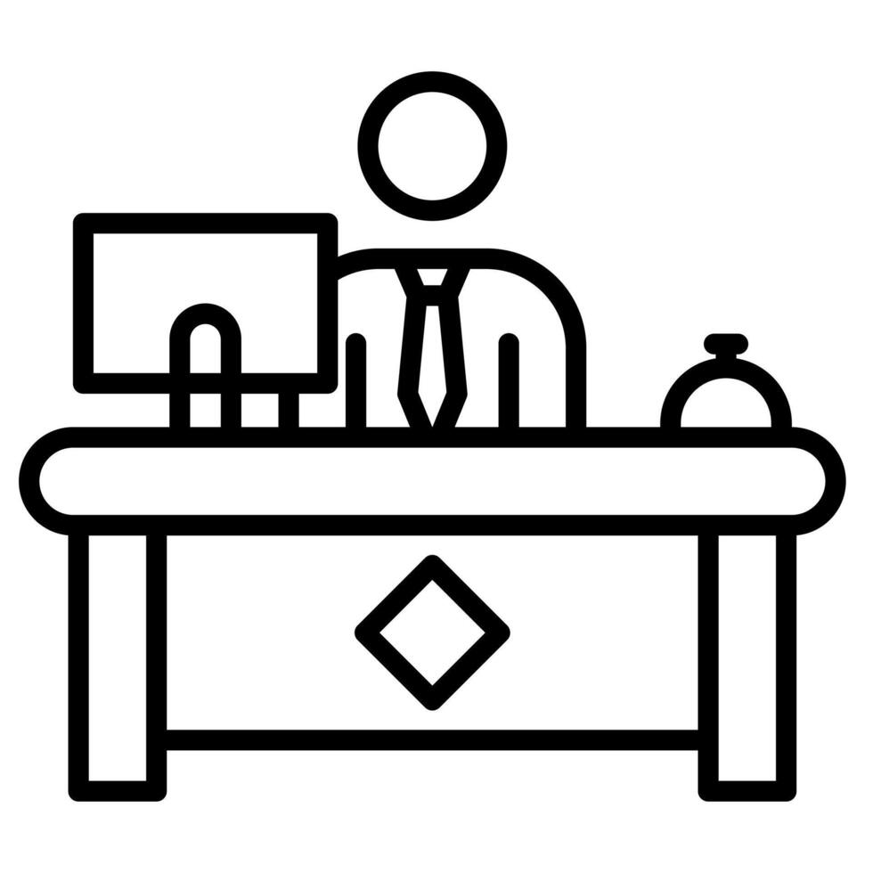 Office Reception icon line illustration vector