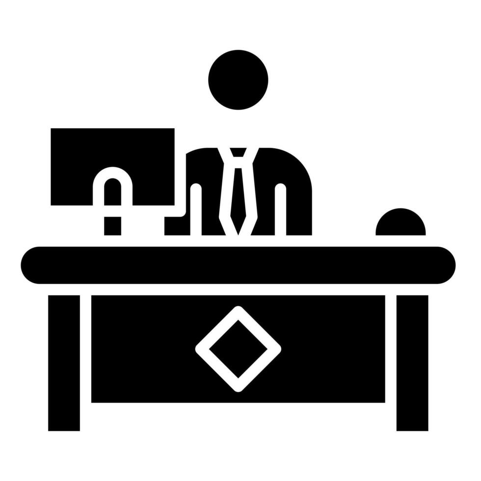 Office Reception icon line illustration vector