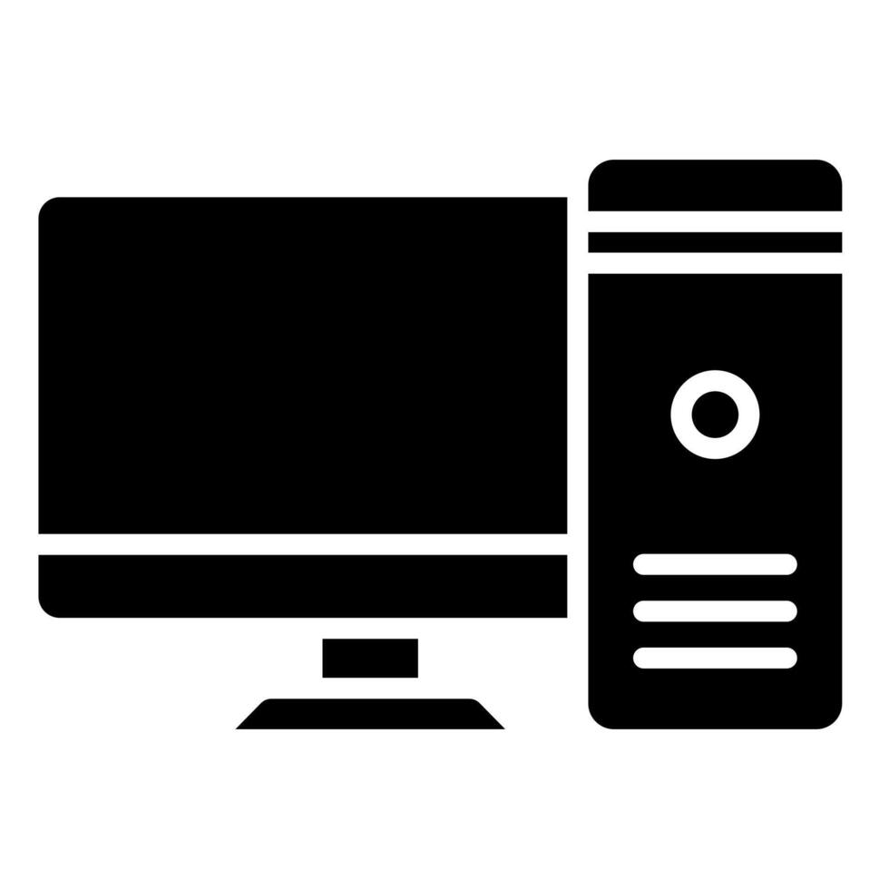 Office Computer icon line illustration vector