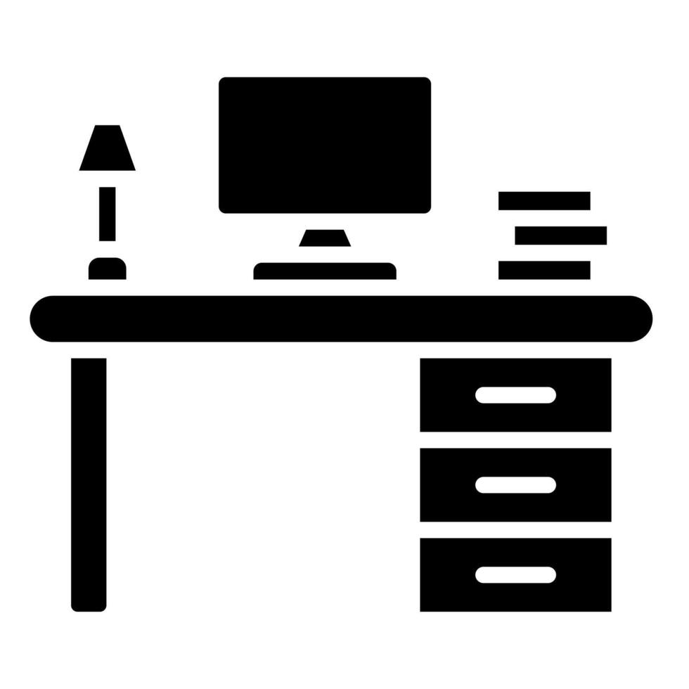 Office Desk icon line illustration vector