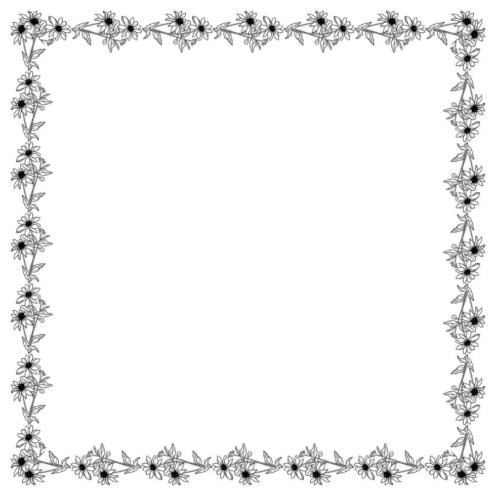 floral frame design template vector