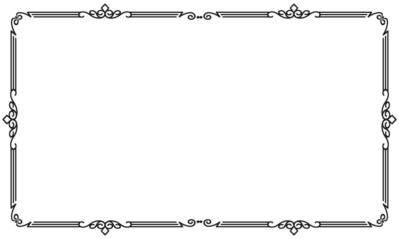 hand drawn ornamental frame on white background vector