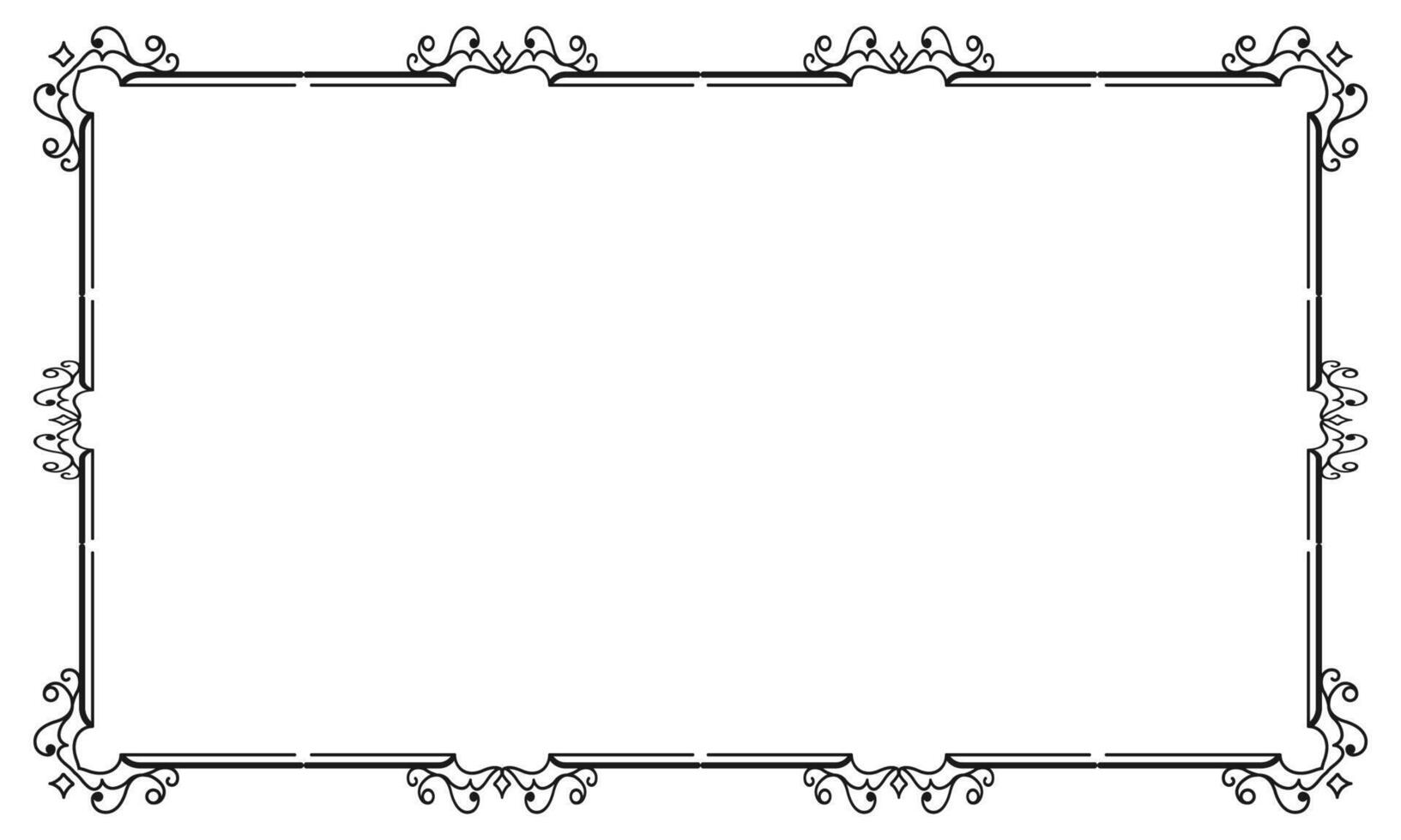 hand drawn ornamental frame on white background vector