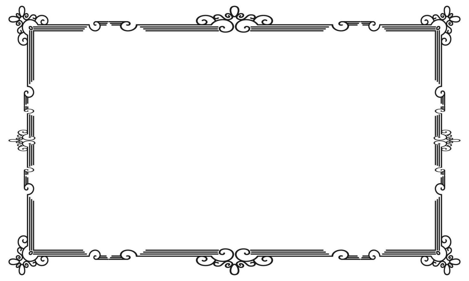 mano dibujado ornamental marco en blanco antecedentes vector