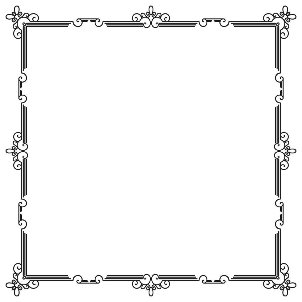 hand drawn ornamental frame on white background vector