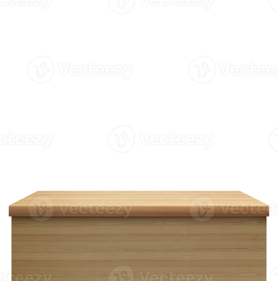 leeren hölzern Tabelle Vorderseite Aussicht isoliert transparent png