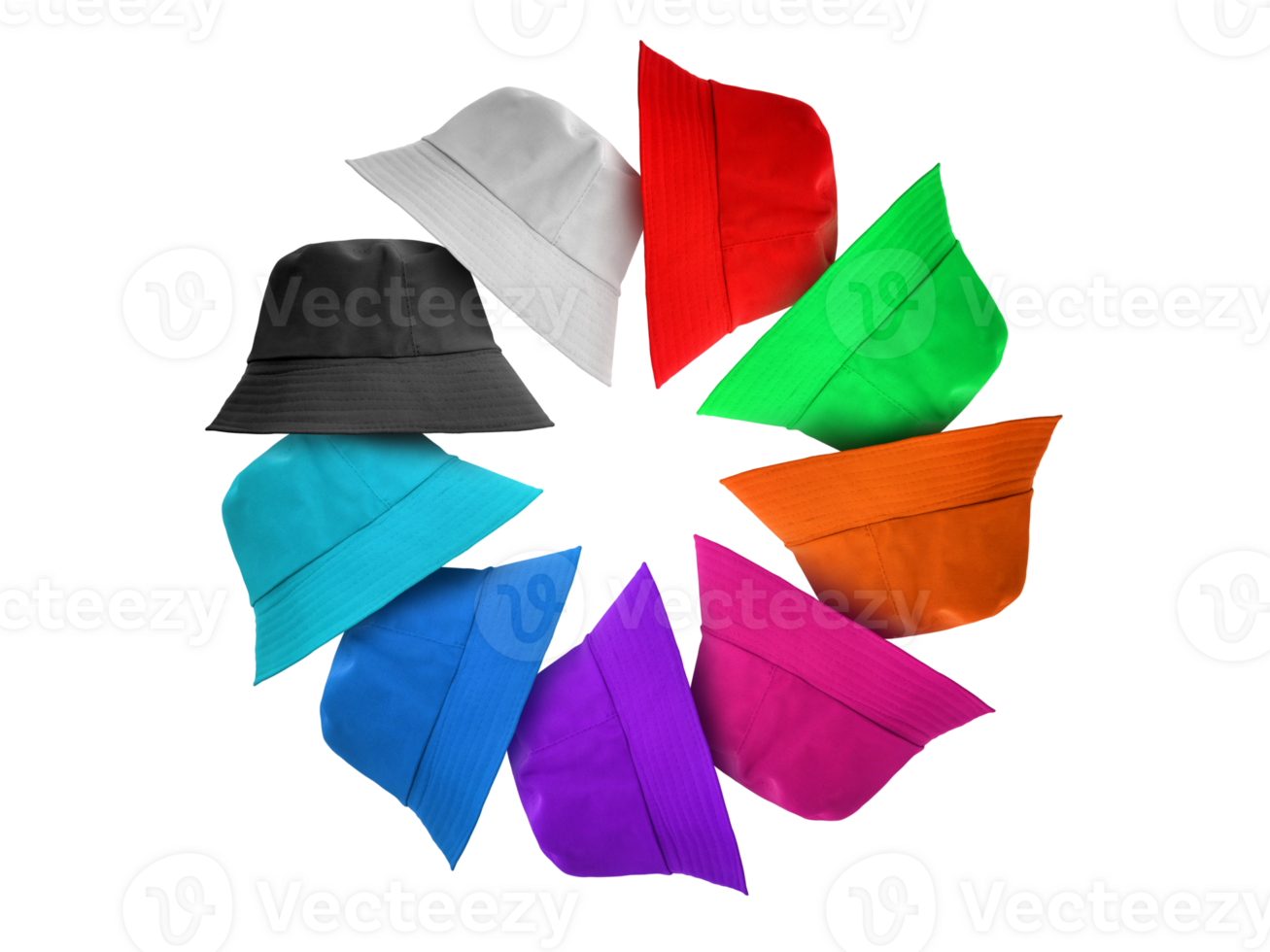 colorful bucket hats transparent png