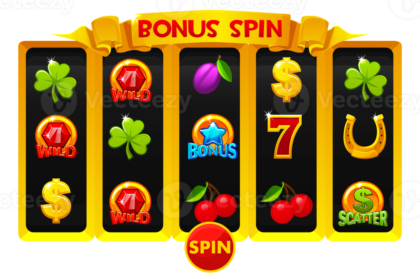 Slot machine with bonus spin png