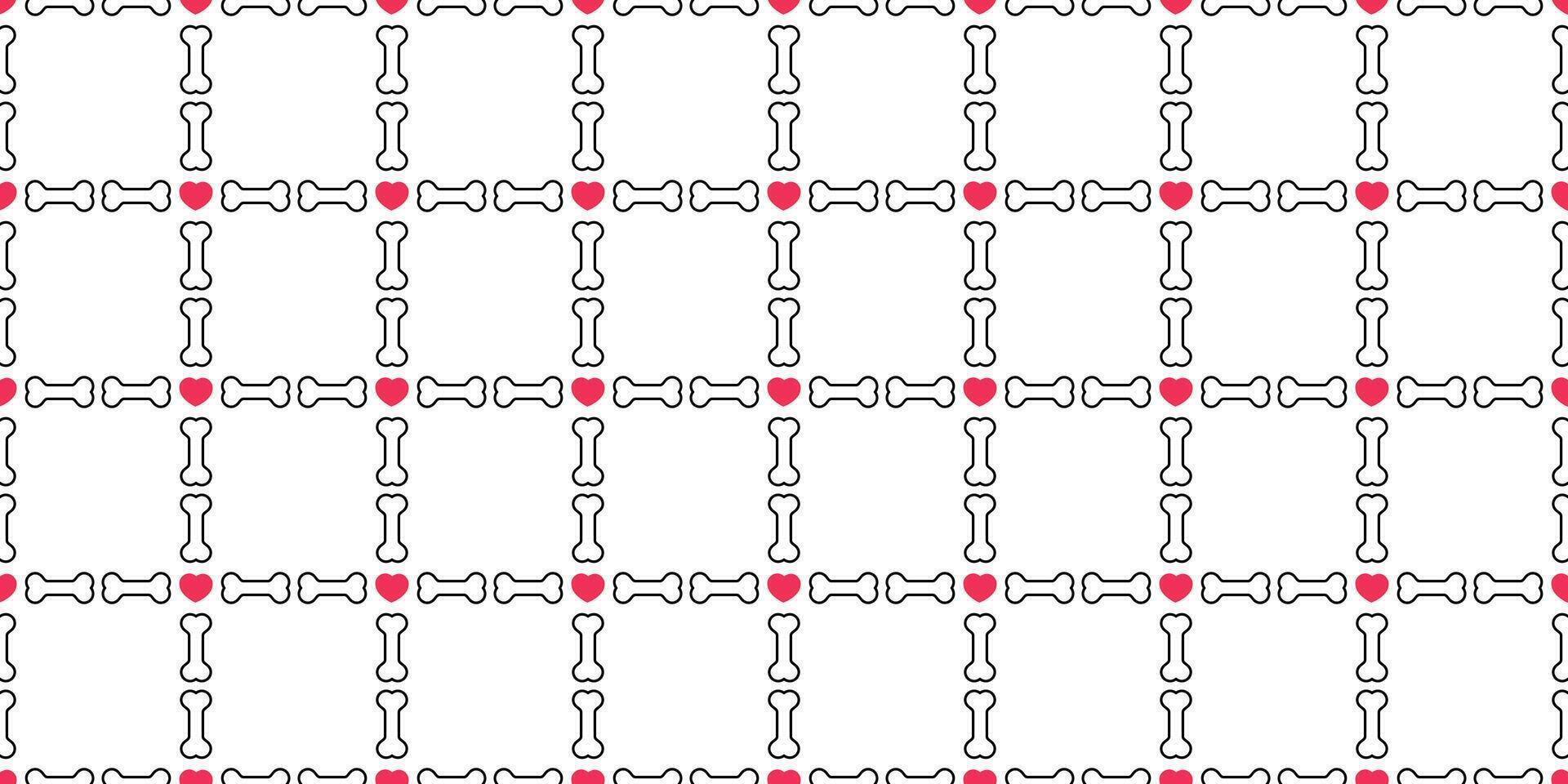 Dog bone seamless pattern heart valentine pet food french bulldog cartoon tile background repeat wallpaper scarf isolated illustration doodle design vector