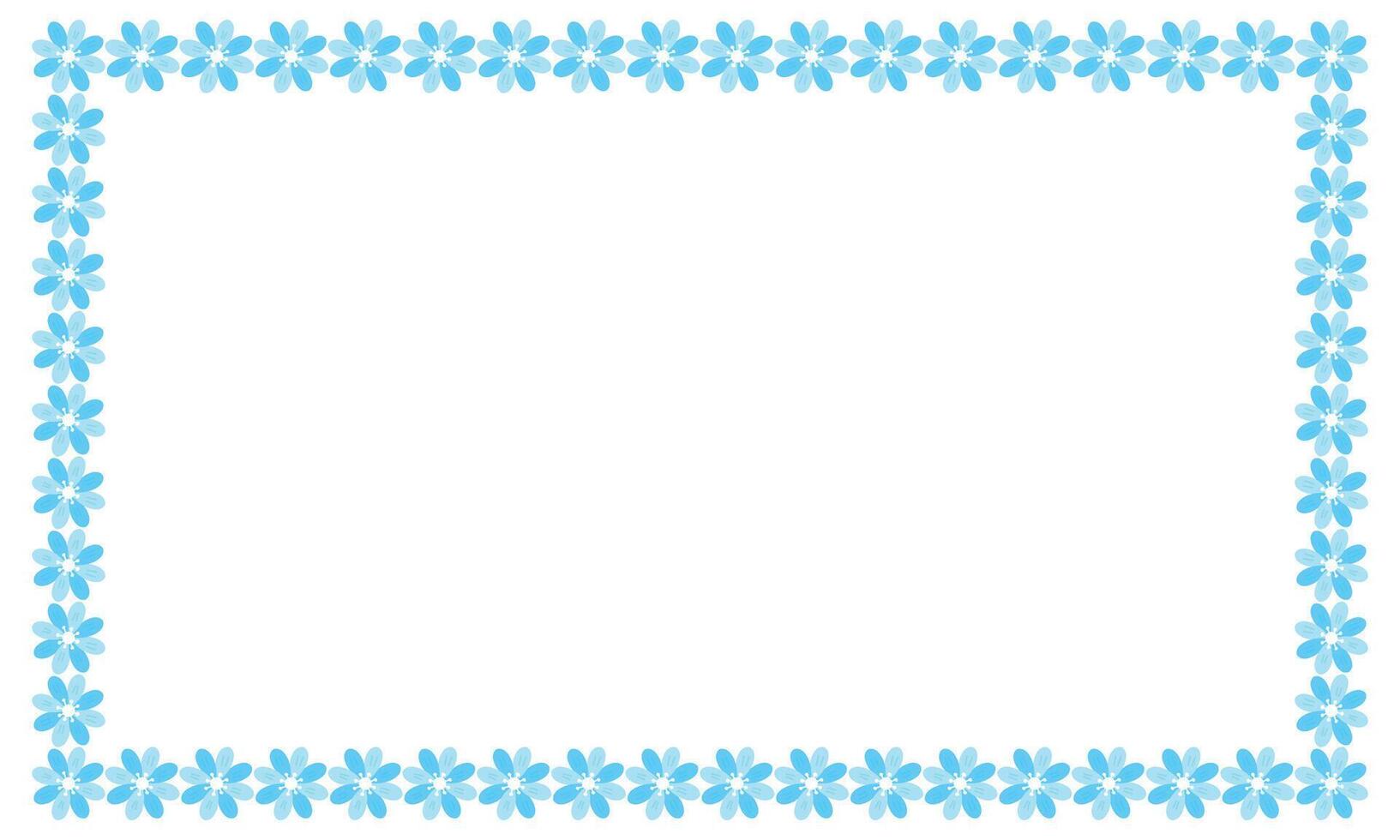 hand drawn spring floral frame on white vector