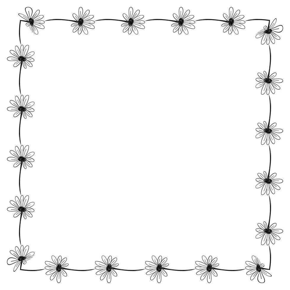 floral frame design template vector