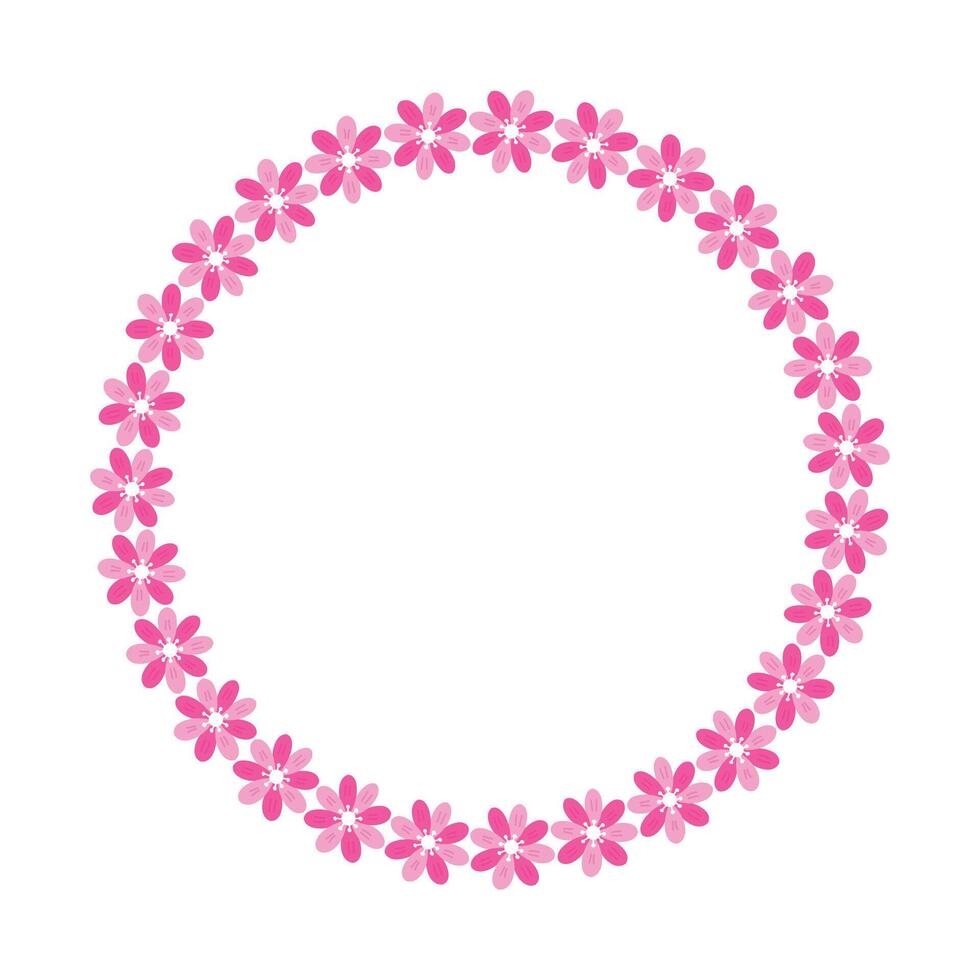 hand drawn spring floral frame on white vector