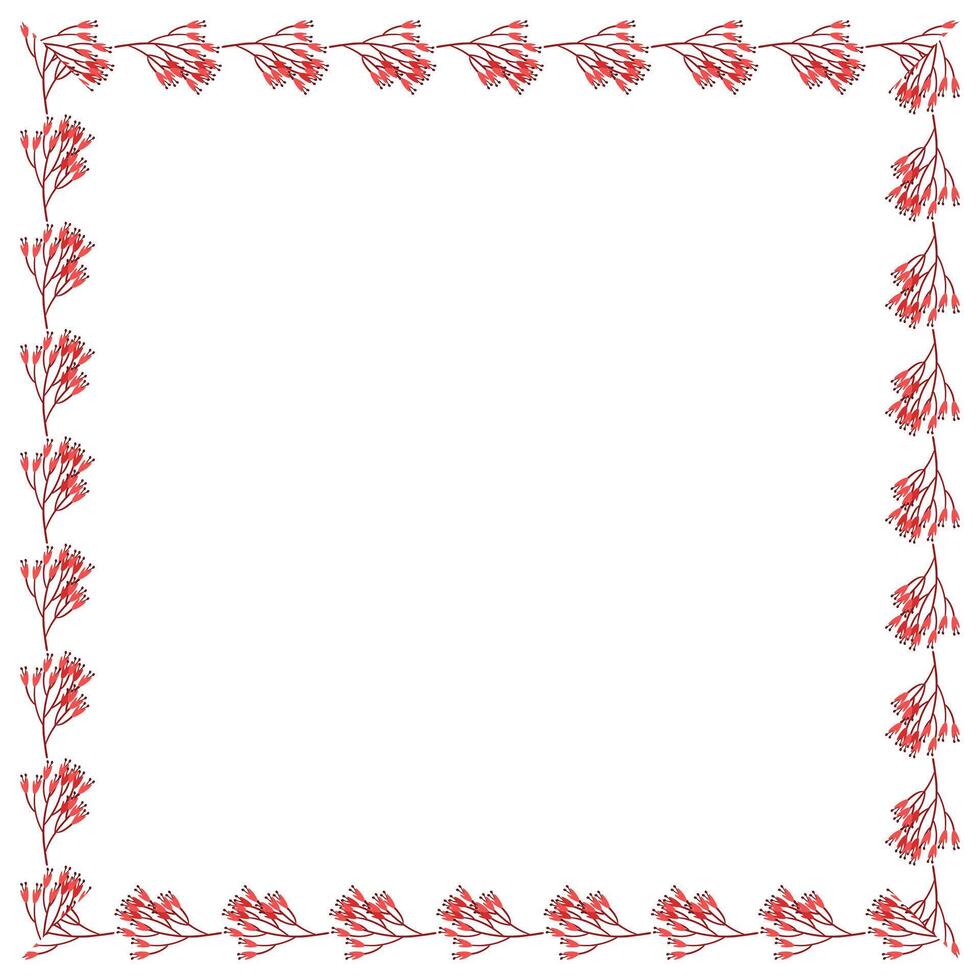 hand drawn spring floral frame on white vector