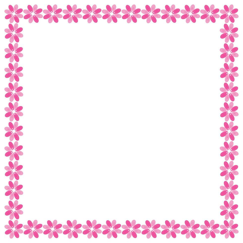 hand drawn spring floral frame on white vector