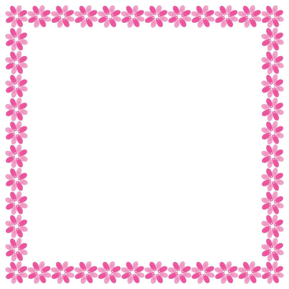 hand drawn spring floral frame on white vector