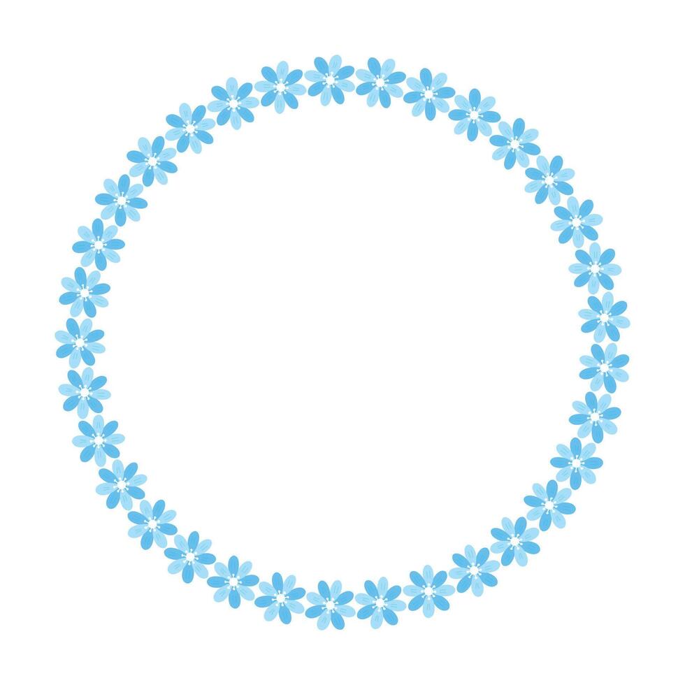 hand drawn spring floral frame on white vector