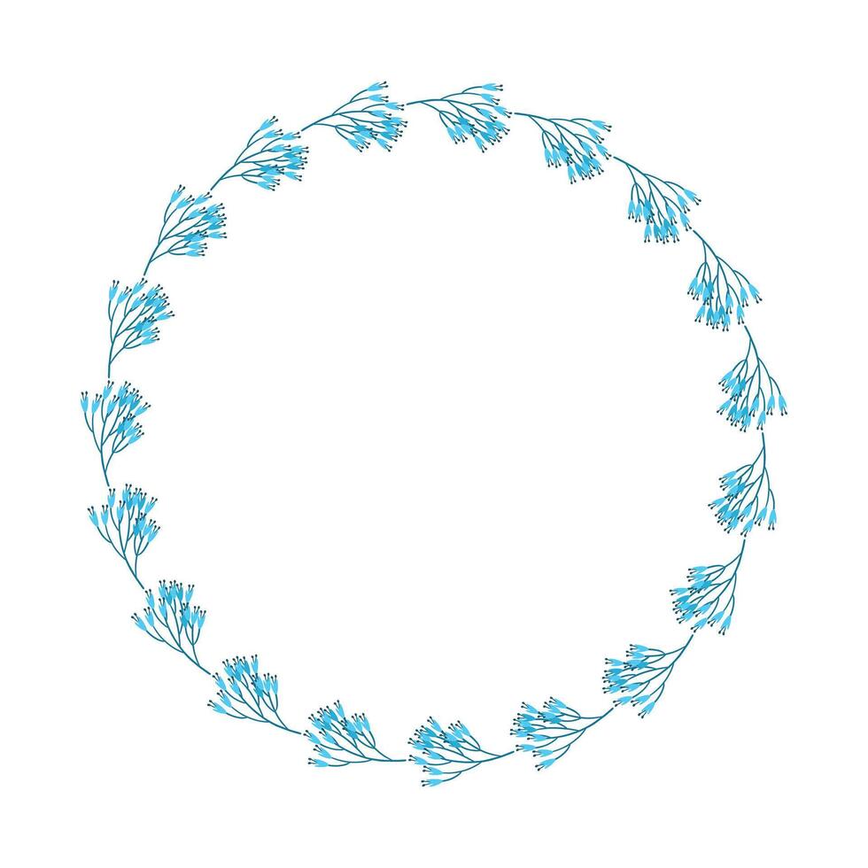 hand drawn spring floral frame on white vector