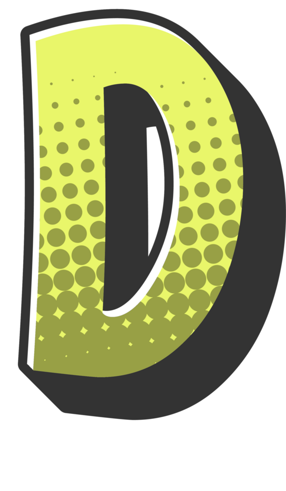 Comic Halftone Alphabet Letter and Number png