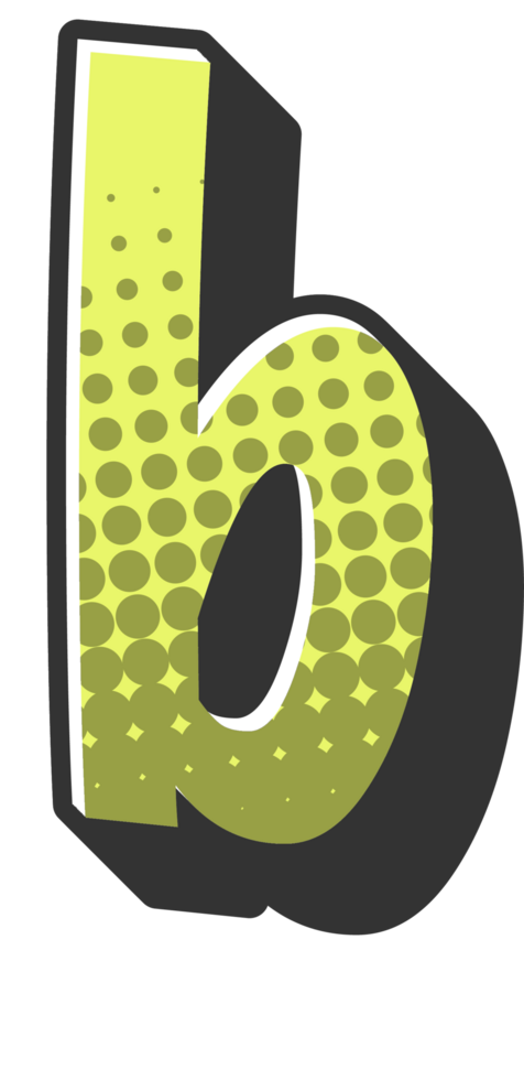 Comic Halftone Alphabet Letter and Number png
