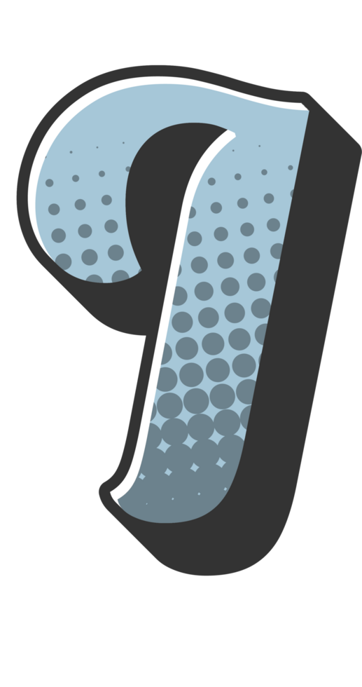 Comic Halftone Alphabet Letter and Number png