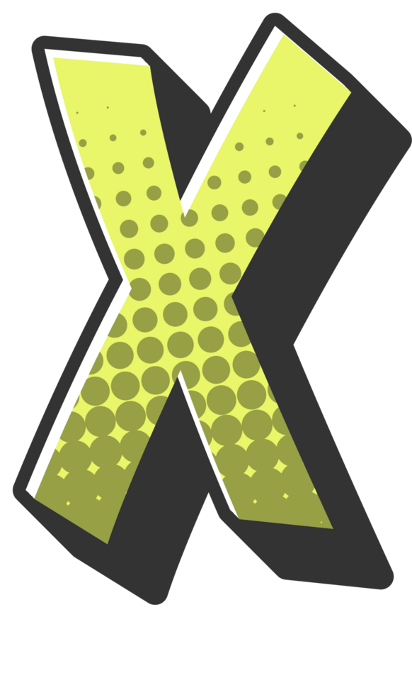 Comic Halftone Alphabet Letter and Number png