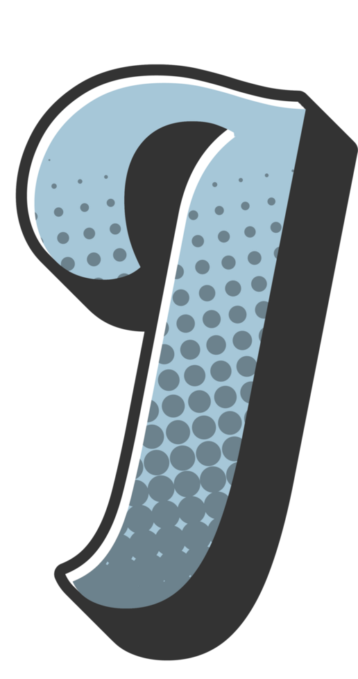 Comic Halftone Alphabet Letter and Number png