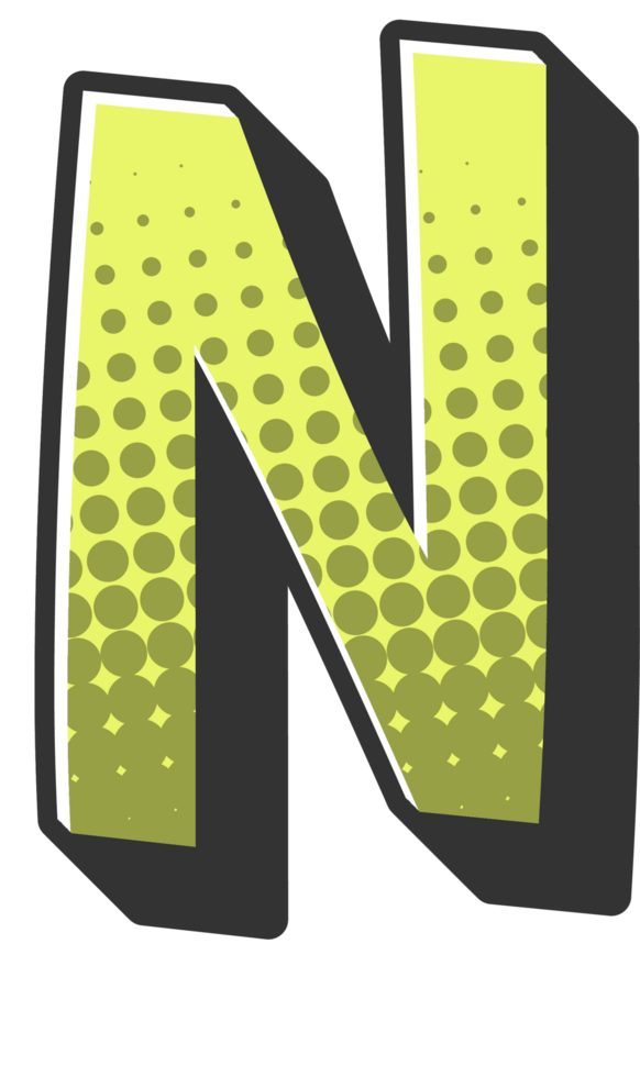 Comic Halftone Alphabet Letter and Number png