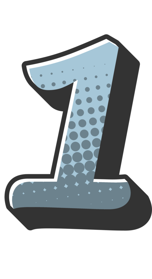 Comic Halftone Alphabet Letter and Number png