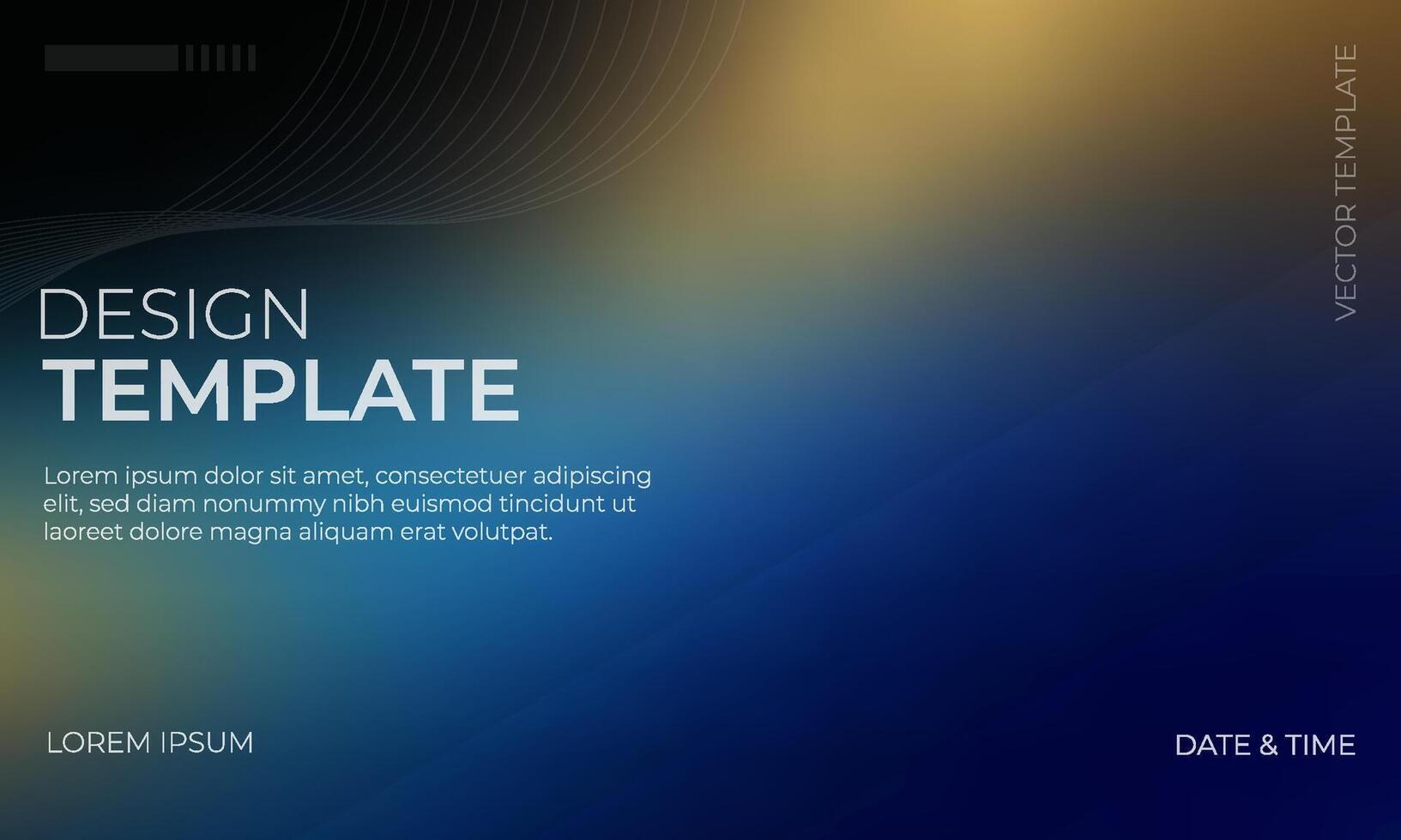 Elegant Blue Black and Gold Gradient Illustration vector