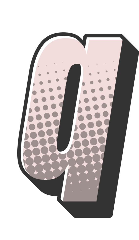 Comic Halftone Alphabet Letter and Number png
