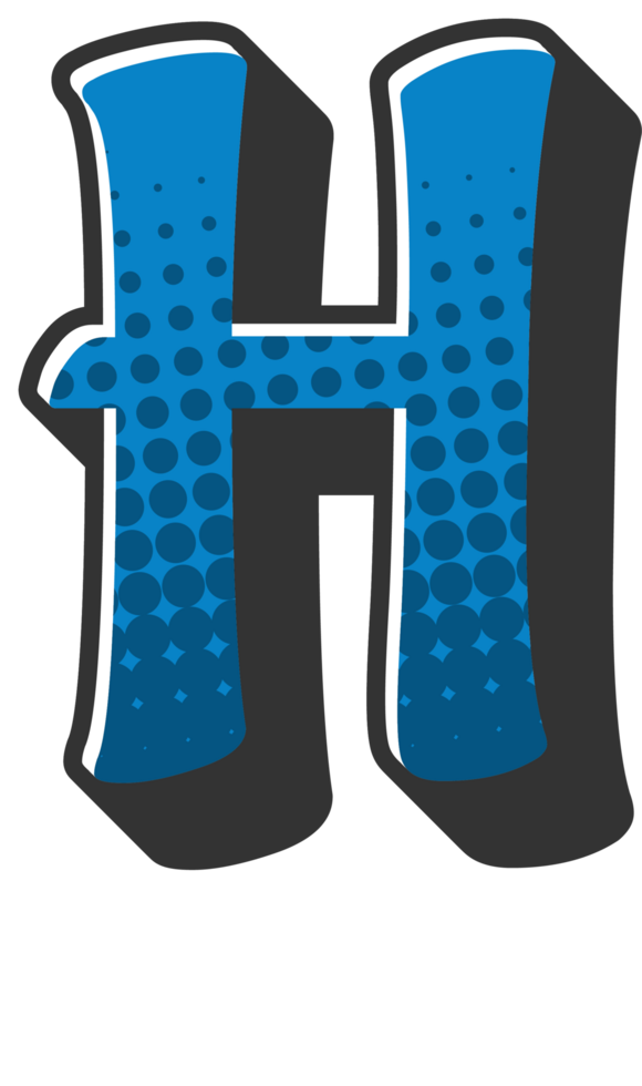 Comic Halftone Alphabet Letter and Number png