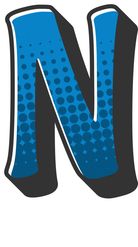 Comic Halftone Alphabet Letter and Number png