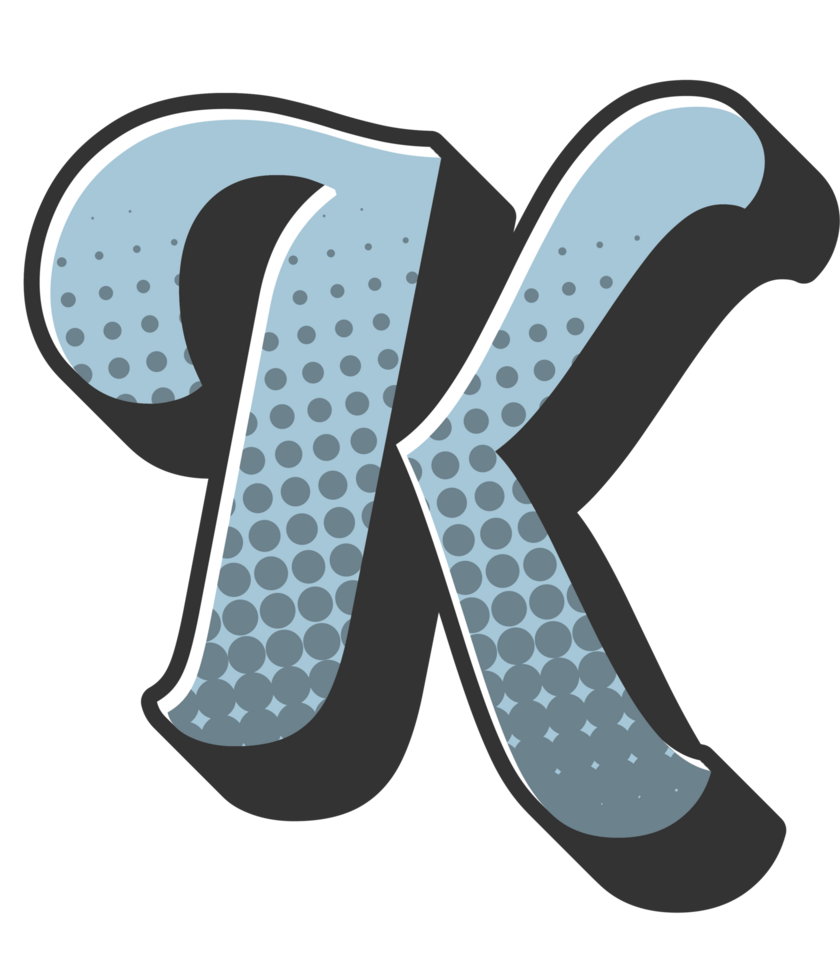 Comic Halftone Alphabet Letter and Number png