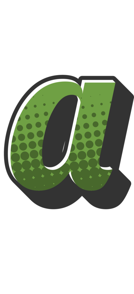 Comic Halftone Alphabet Letter and Number png