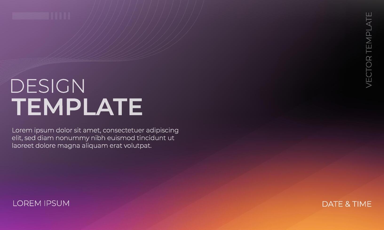 Dynamic Black Purple and Orange Gradient for Background vector