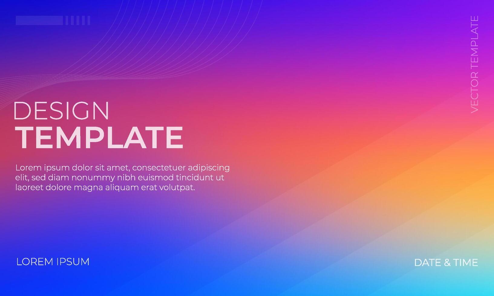 Vibrant Blue Purple Orange Gradient Background vector