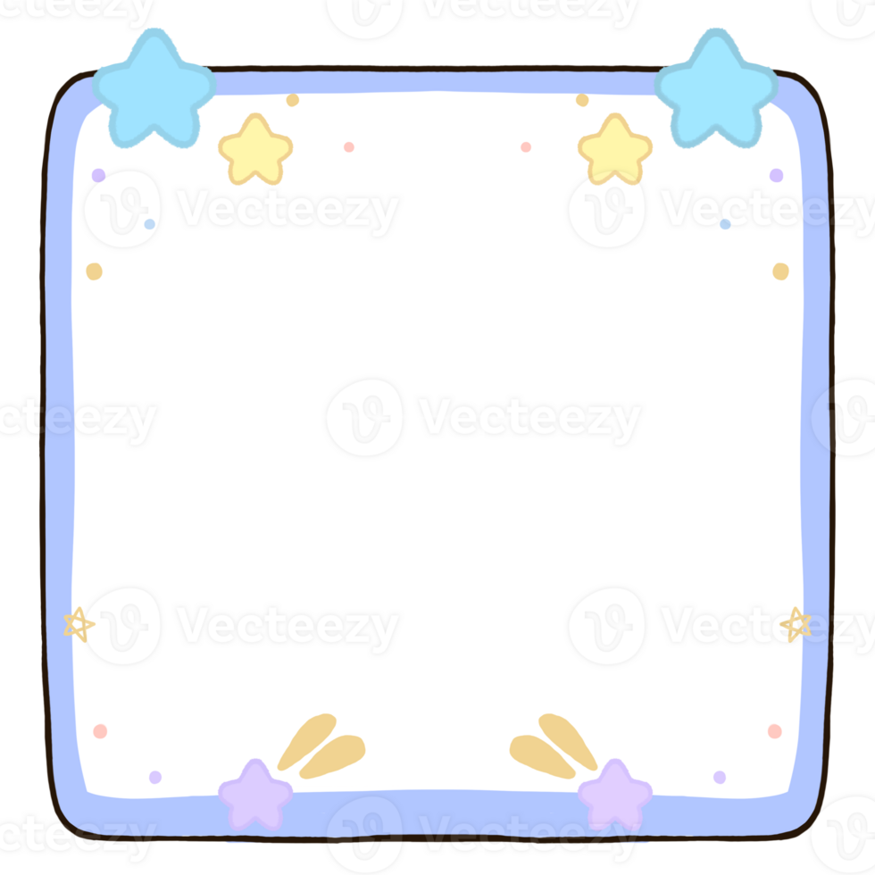 a cartoon frame with stars and stars png