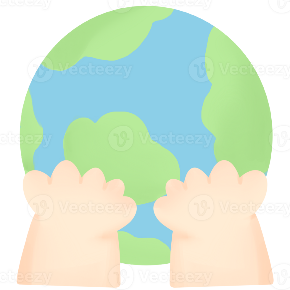 Hands Holding Globe to Save Earth png