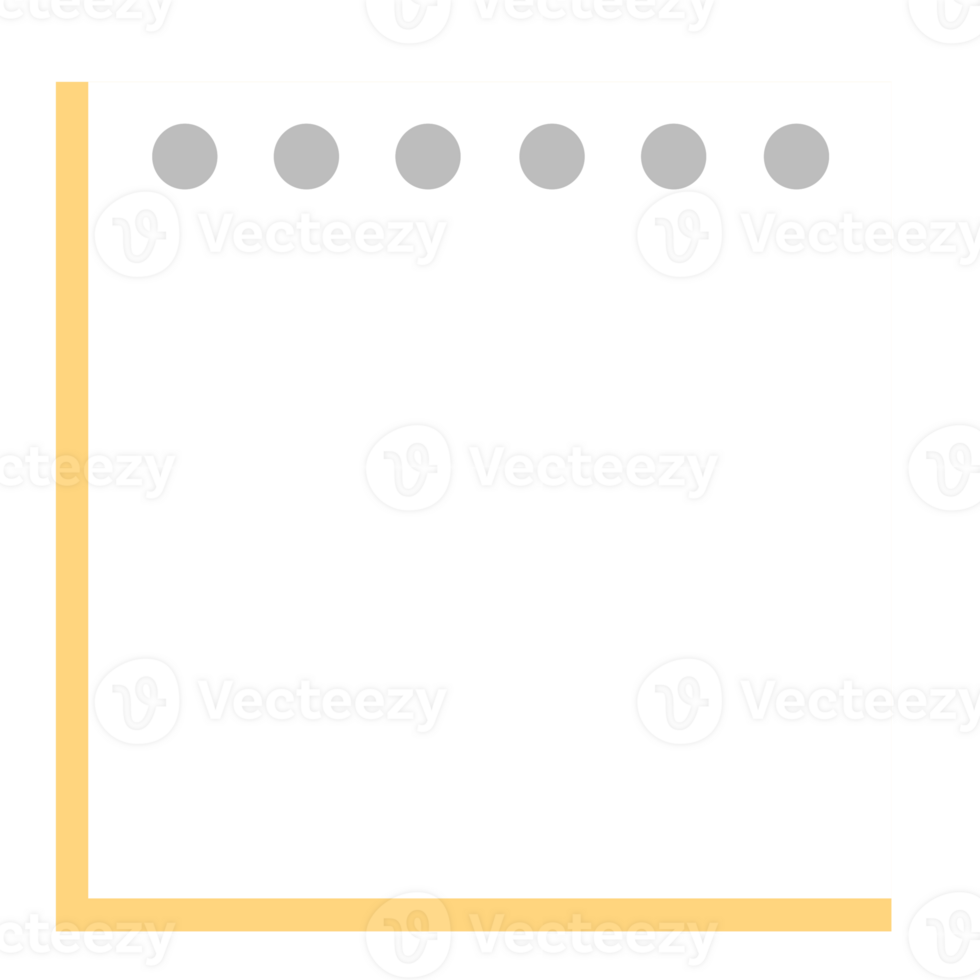 note pad with yellow border on transparent background png