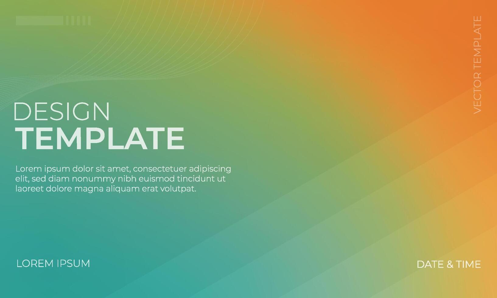 Elegant Green Orange and Turquoise Gradient Background Design vector