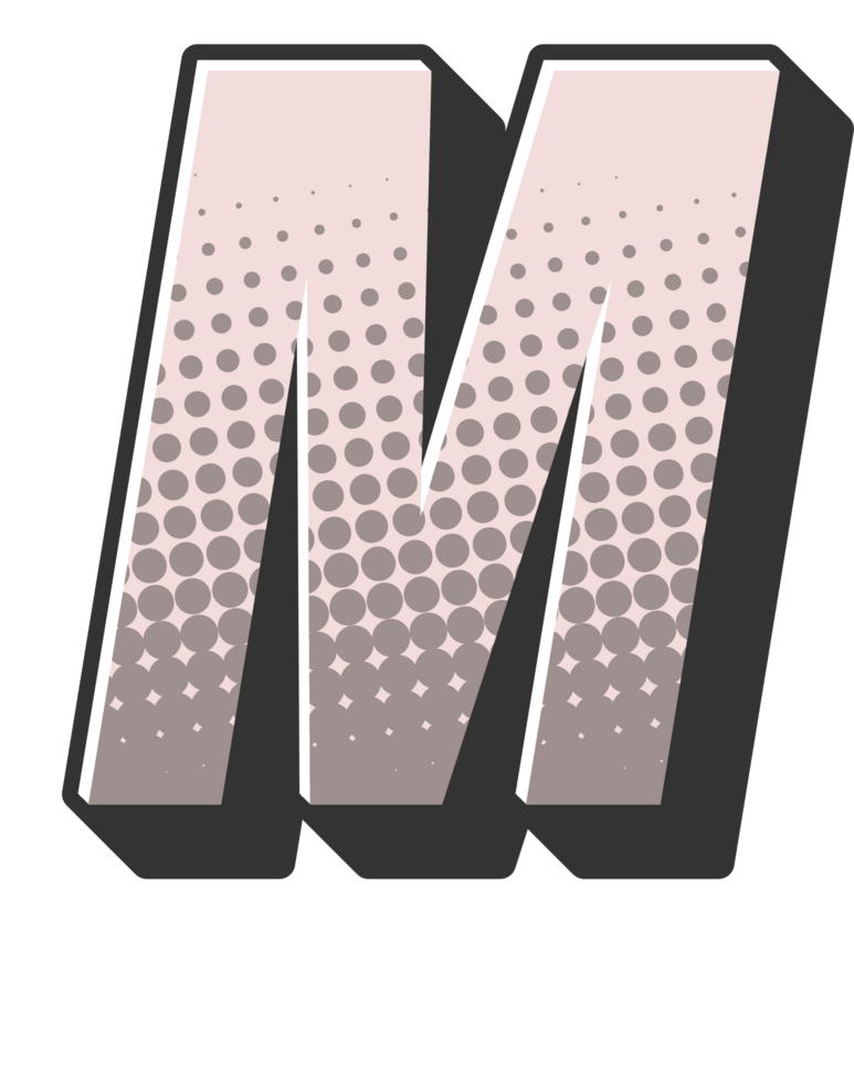 Comic Halftone Alphabet Letter and Number png