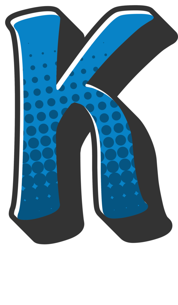 Comic Halftone Alphabet Letter and Number png