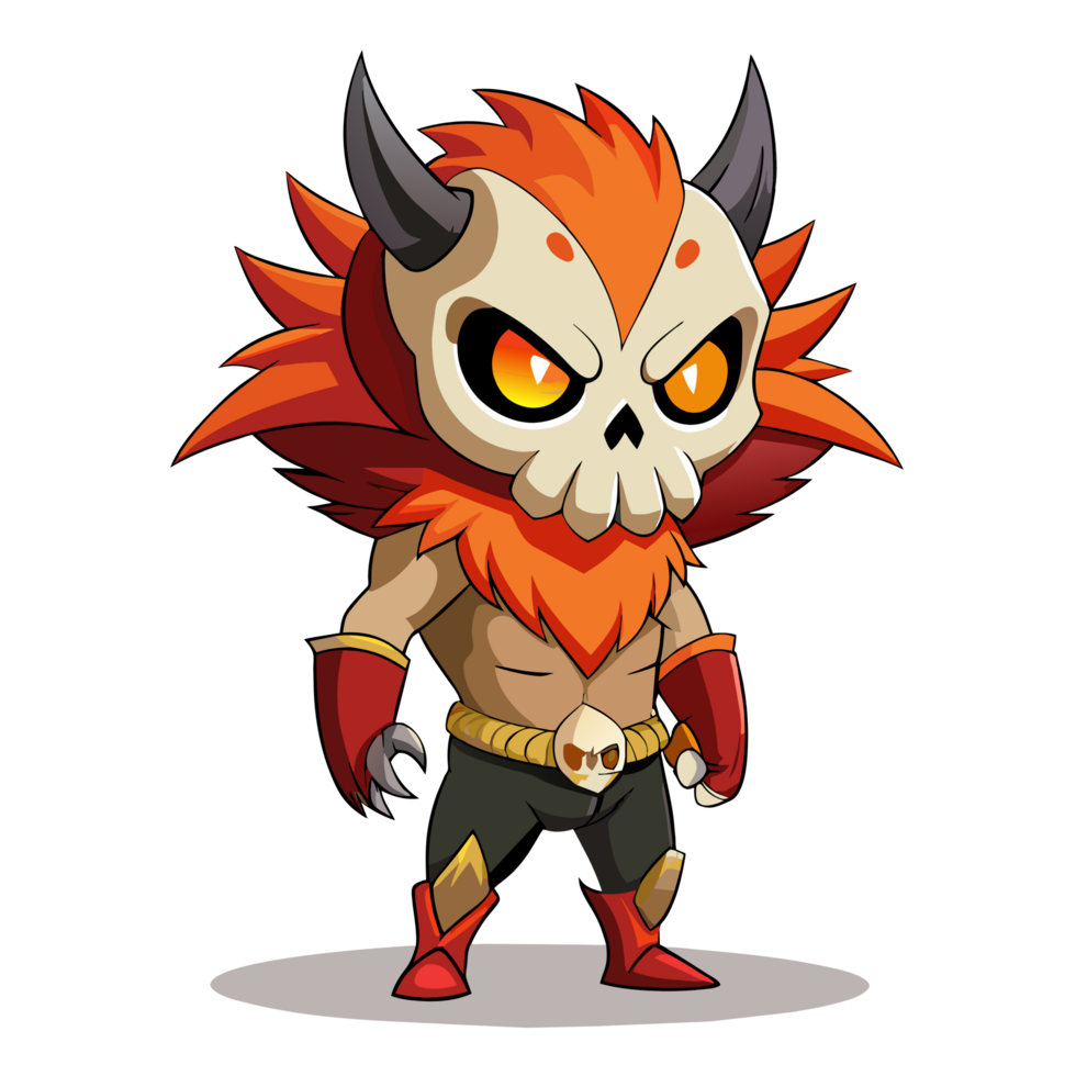 Chibi monster dragon, ninja, skull with mask for your T-shirt design png