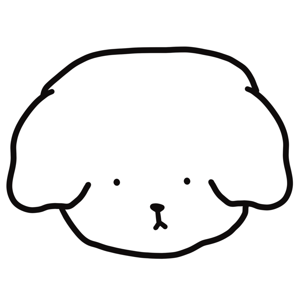 linha cachorro cabeça desenho animado ilustração cachorro rabisco arte fofa cachorro cachorro adesivo fofa elemento png