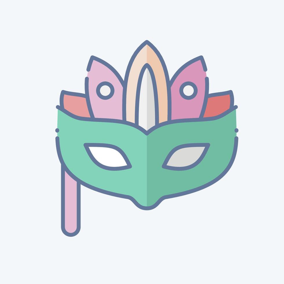 Icon Carnival Mask. related to Parade symbol. doodle style. simple design illustration vector