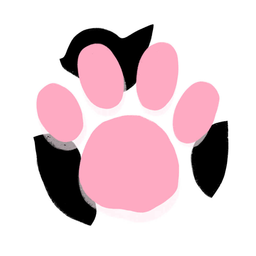 Cat Paw Cartoon illustration Cow Cat Paw Black And White Cat Paw png
