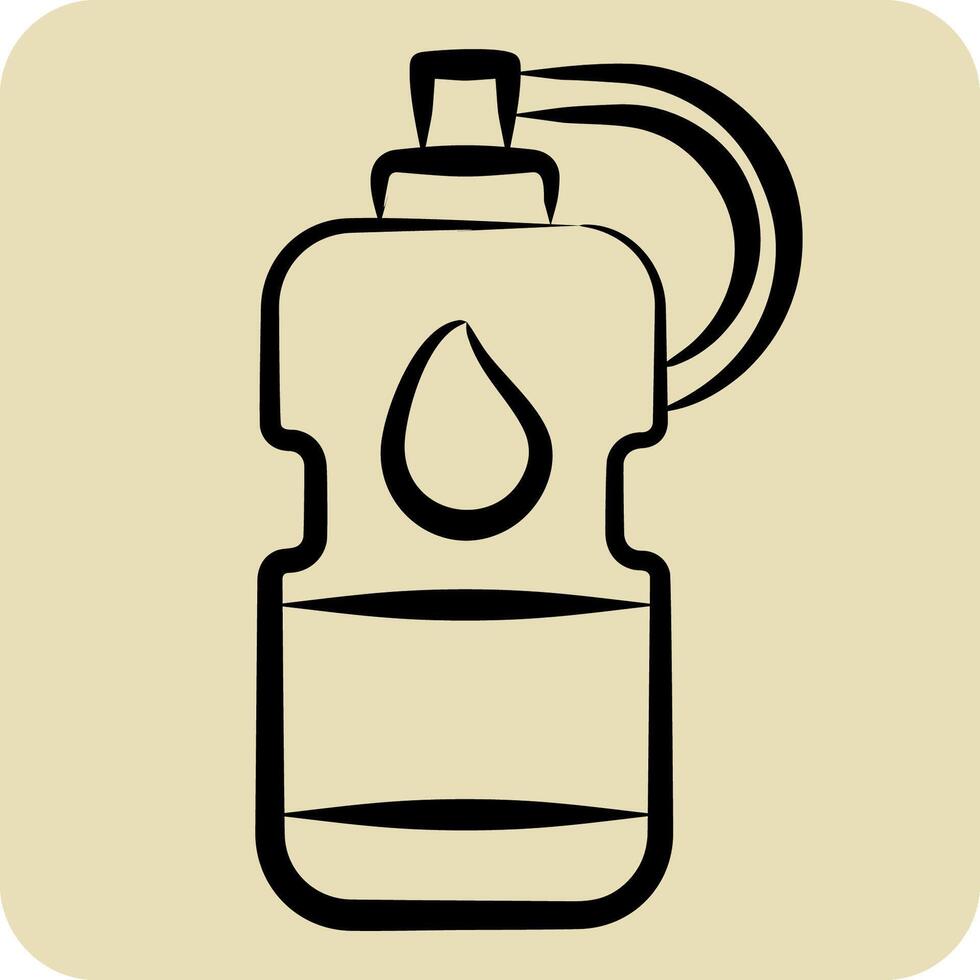 Icon Water Bottle. related to Football symbol. hand drawn style. simple design illustration vector