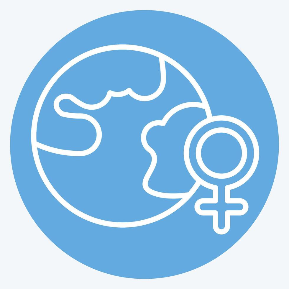 Icon Women Day. related to Woman Day symbol. blue eyes style. simple design illustration vector