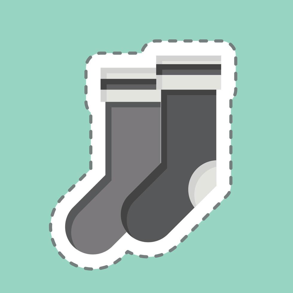 Sticker line cut Sock. related to Football symbol. simple design illustration vector