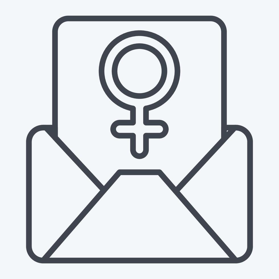 Icon Mail. related to Woman Day symbol. line style. simple design illustration vector